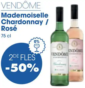 Prik en Tik VENDÔME Mademoiselle Chardonnay / Rosé 75 cl aanbieding