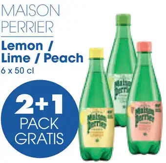 Prik en Tik MAISON PERRIER Lemon / Lime/Peach 6 x 50 cl aanbieding