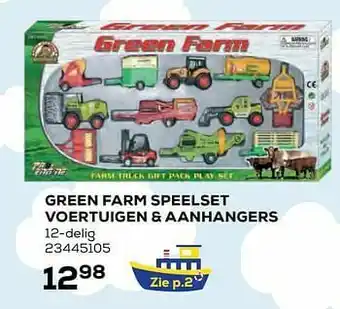 Supra Bazar Green farm speelset voertuigen + aanhangers aanbieding