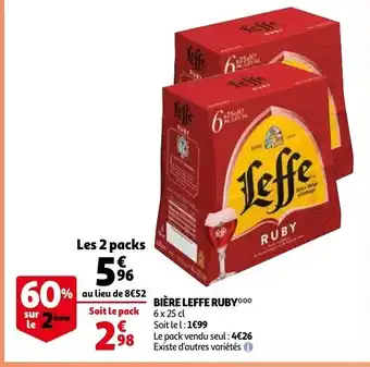 Auchan Leffe Ruby 6*250ml aanbieding