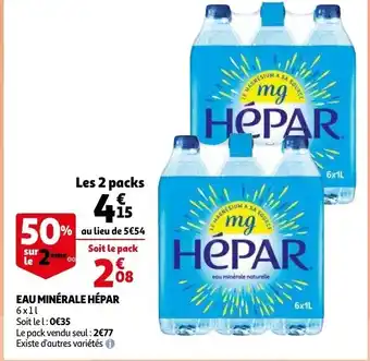 Auchan Hepar minerale 6*1L aanbieding