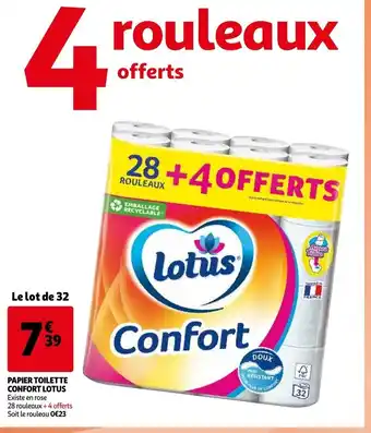 Auchan Lotus Confort papier toilette 28+4 rouleaux aanbieding