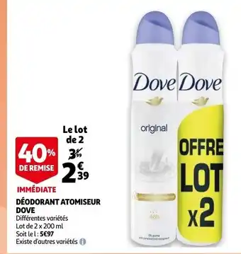 Dove deodorant Atomiseur 2*200ml