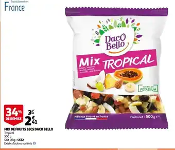 Auchan Daco Bello Mix de Fruits Secs 500g aanbieding