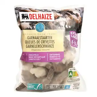 Delhaize rauwe garnalen 8/12 aanbieding