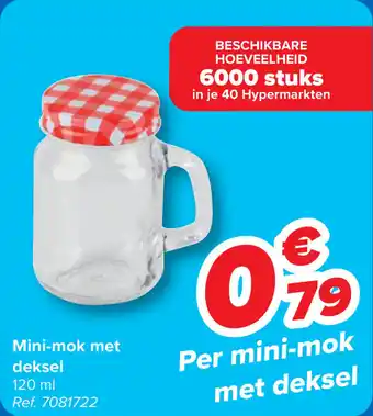 Carrefour Mini mok met deksel 120 ML aanbieding