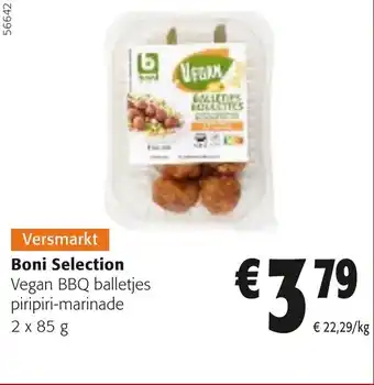 Colruyt Boni Selection Vegan BBQ balletjes piripiri marinade 2x85 g aanbieding