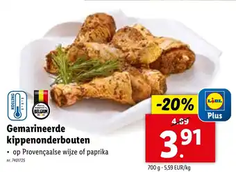 Lidl Gemarineerde kippenonderbouten 700g aanbieding