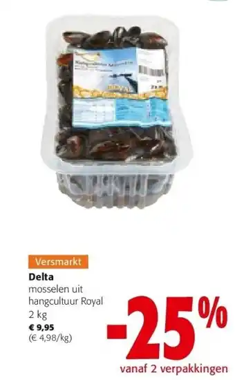 Colruyt Delta mosselen uit hangcultuur Royal 2 kg aanbieding