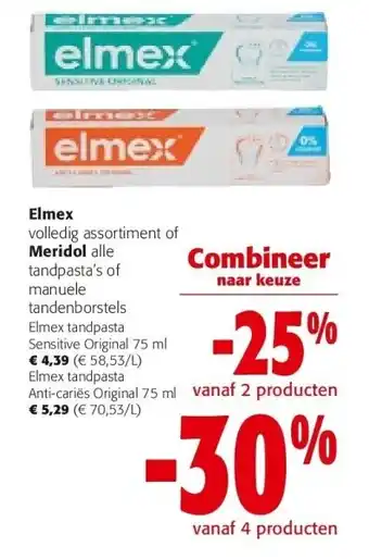 Colruyt Elmex volledig assortiment aanbieding