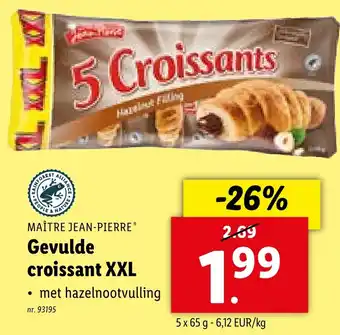 Lidl MAÎTRE JEAN-PIERRE Gevulde Croissants XXL 5 x 65g aanbieding