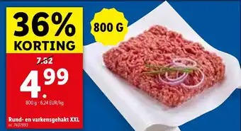 Lidl Rund en varkensgehakt XXL 800g aanbieding