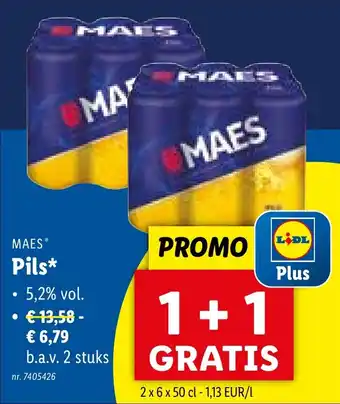 Lidl MAES Pils 2 x 6 x 50cl aanbieding