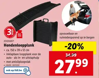 Lidl ZOOFARI Hondenloopplank 150 x 39 x 12cm aanbieding