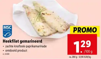 Lidl Heekfilet Gemarineerd 100g aanbieding