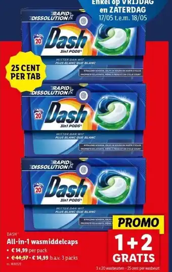 Lidl Dash All-in-1 wasmiddelcaps aanbieding