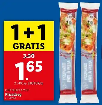 Lidl CHEF SELECT & YOU Pizzadeeg 2 x 400g aanbieding