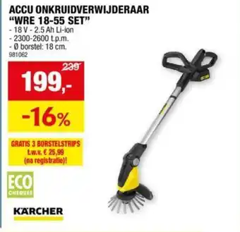 Hubo ACCU ONKRUIDVERWIJDERAAR “WRE 18-55 SET” aanbieding