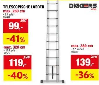 Hubo TELESCOPISCHE LADDER max. 260 cm aanbieding