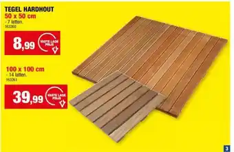 Hubo TEGEL HARDHOUT 50 x 50 cm aanbieding