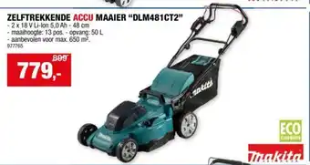 Hubo ZELFTREKKENDE ACCU MAAIER “DLM481CT2” aanbieding