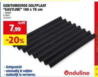 Hubo GEBITUMEERDE GOLFPLAAT "EASYLINE" 100 x 76 cm aanbieding