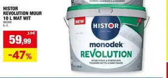 Hubo HISTOR REVOLUTION MUUR 10 L MAT WIT aanbieding