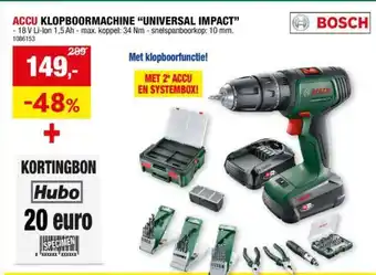 Hubo ACCU KLOPBOORMACHINE “UNIVERSAL IMPACT” aanbieding