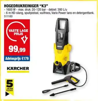 Hubo HOGEDRUKREINIGER "K3" aanbieding