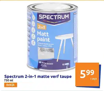 Action Spectrum 2-in-1 matte verf taupe 750mL aanbieding