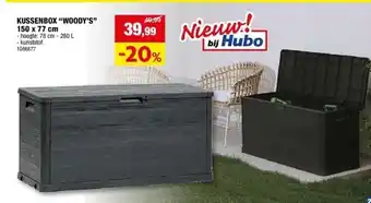 Hubo KUSSENBOX “WOODY’S” 150 x 77 cm aanbieding