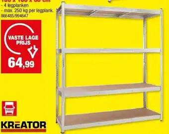 Hubo GEGALVANISEERD REK “HEAVY DUTY” 180 x 160 x 60 cm aanbieding