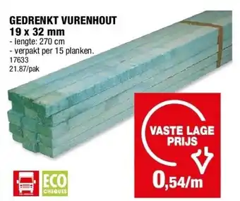 Hubo GEDRENKT VURENHOUT aanbieding