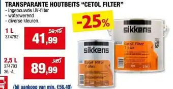 Hubo TRANSPARANTE HOUTBEITS “CETOL FILTER” aanbieding