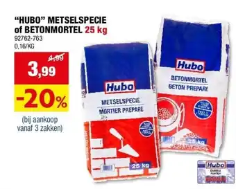 Hubo “HUBO” METSELSPECIE of BETONMORTEL 25 kg aanbieding