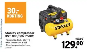 GAMMA Stanley compressor DST 100/8/6 750W aanbieding