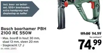 GAMMA Bosch boorhamer PBH 2100 RE 550W aanbieding