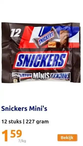 Action Snickers Mini's aanbieding