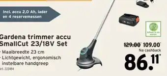 GAMMA Gardena trimmer accu SmallCut 23/18V Set aanbieding