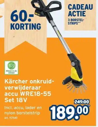 GAMMA Kärcher onkruid- verwijderaar accu WRE18-55 Set 18V aanbieding