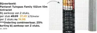 GAMMA Pantanet Tuingaas Family 102cm 10m Antraciet aanbieding