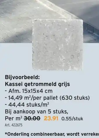 GAMMA Kassei getrommeld grijs aanbieding