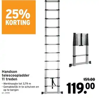 GAMMA Handson telescoopladder 11 treden aanbieding