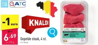 ALDI Gepelde steak, 4 x 125g aanbieding