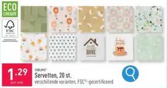 ALDI SUBLIMO Servetten, 20 st. aanbieding