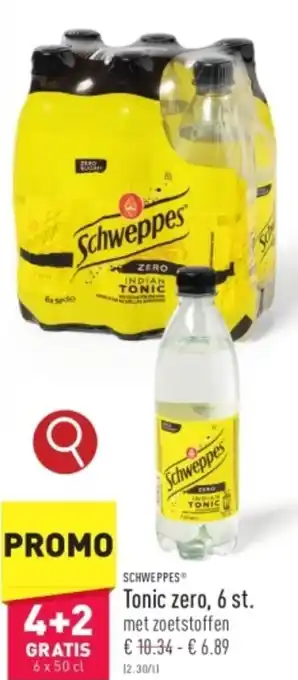 ALDI SCHWEPPES Tonic zero, 6 x 50 cl aanbieding