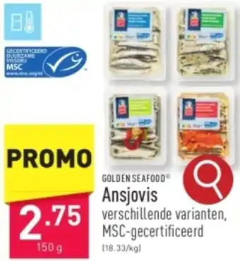 ALDI GOLDEN SEAFOOD Ansjovis 150g aanbieding