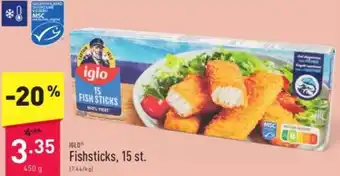 ALDI IGLO Fishsticks, 15 st. 450g aanbieding