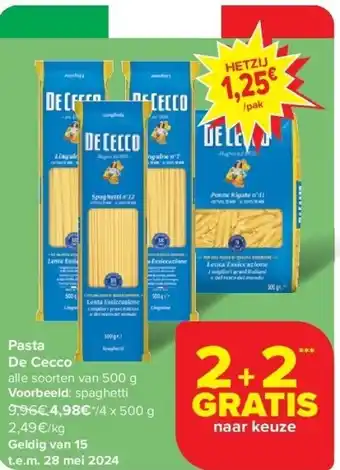 Carrefour Pasta De Cecco aanbieding