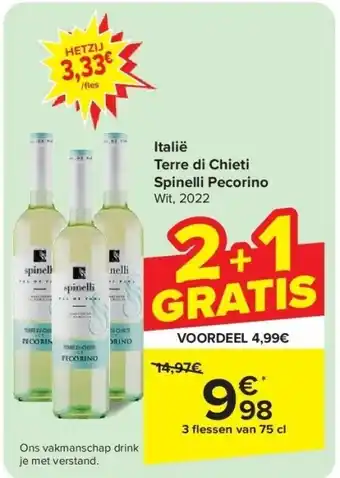 Carrefour Italië Terre di Chieti Spinelli Pecorino aanbieding